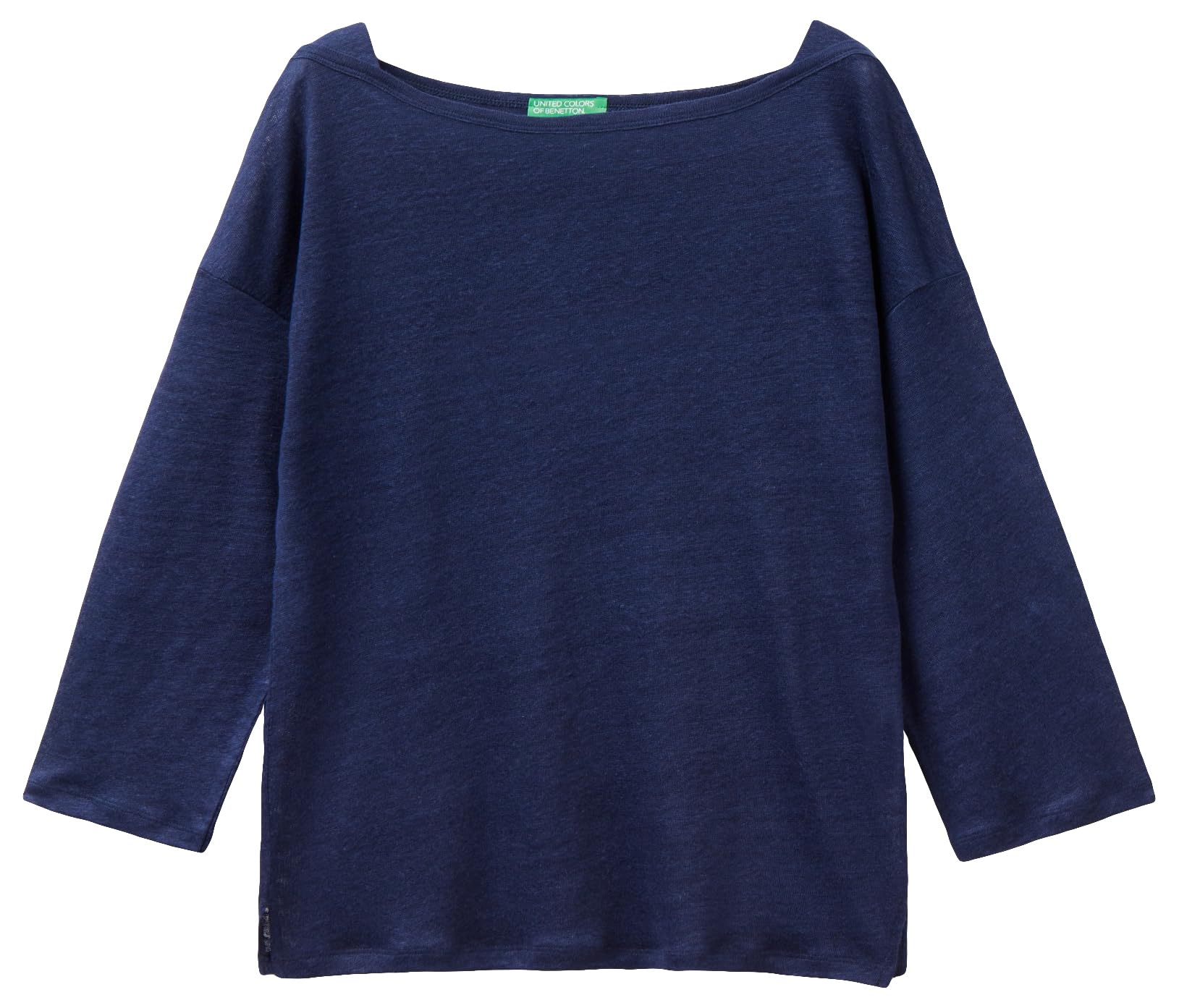 Benetton 3kgqe16b0 T-Shirt Donna Bianco Ottico 101 Lino