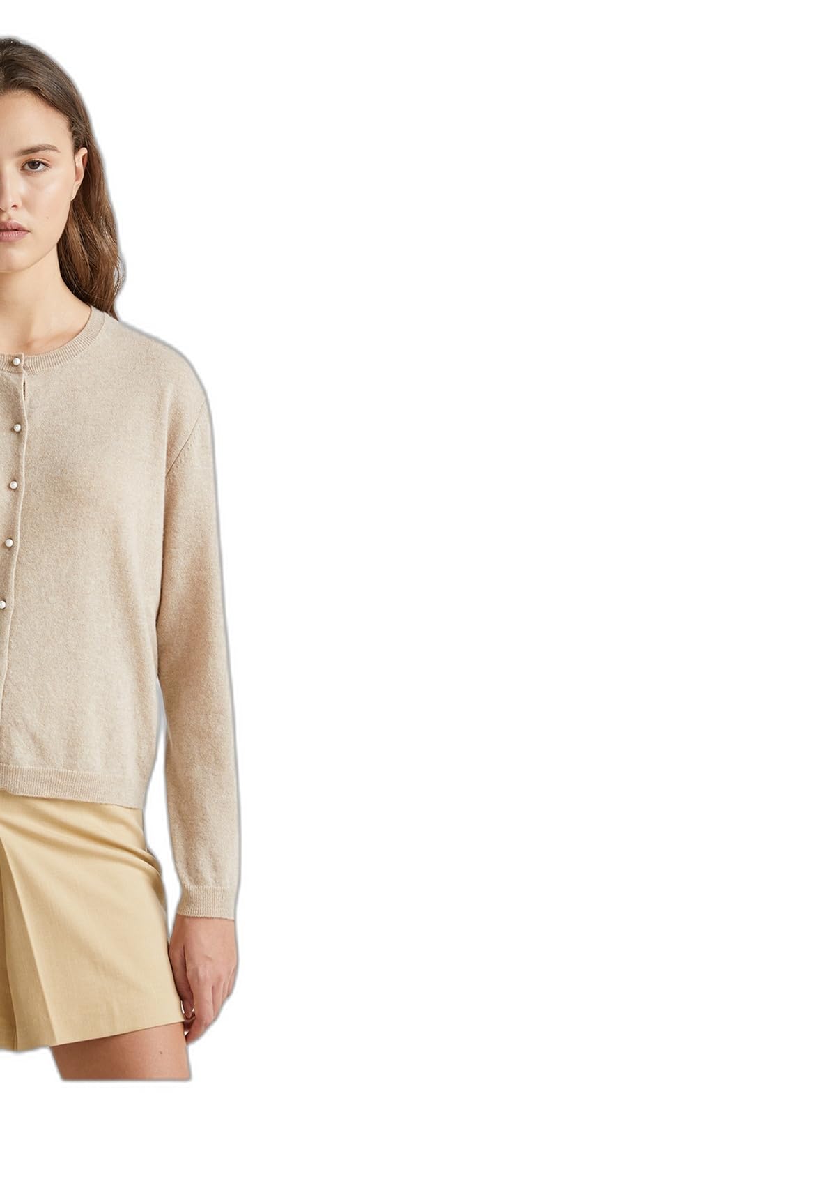 Benetton 1002d501u Cardigan Donna Grigio Girocollo