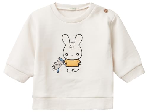 Benetton Maglia Tuta Bimbo Celeste 50 Cotone Ricamata