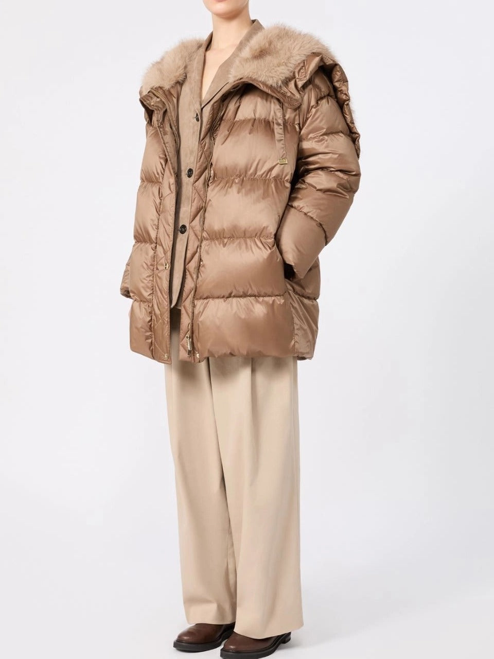 Max Mara The Cube MTCVENTO009 piumino miele scuro piuma