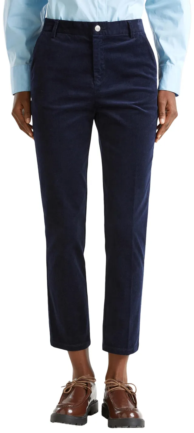 Benetton 4MIQDF07W pantaloni donna blu tinta unita