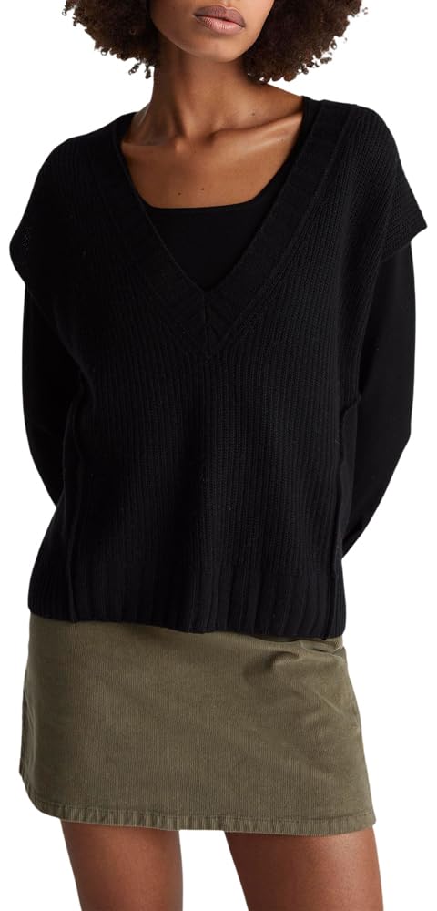 Benetton Gilet Scollo a V Donna Uomo Morbido in Maglia