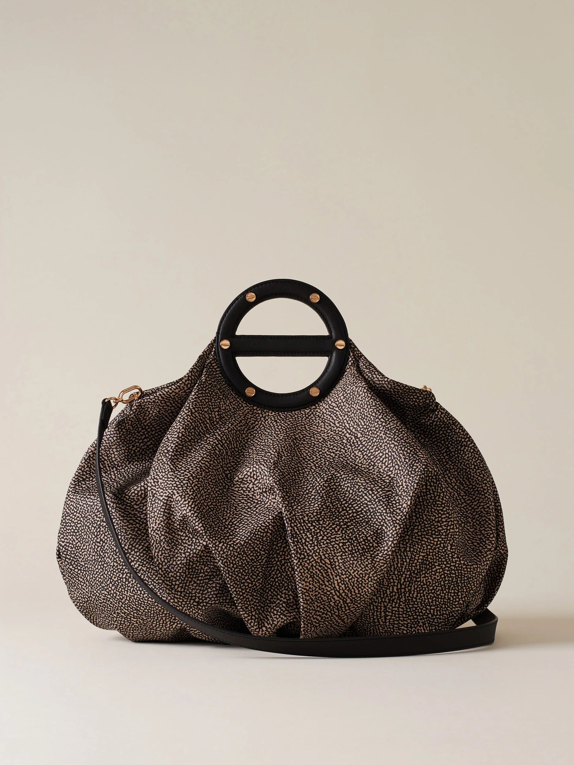 Borbonese 91010211 Vis a Vis Medium Bauletto OP Naturale Nero