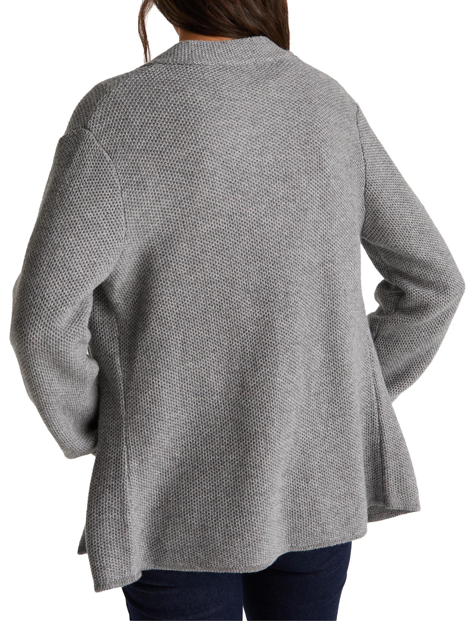 Benetton Giacca Donna Manica Lunga Grigio Chiaro