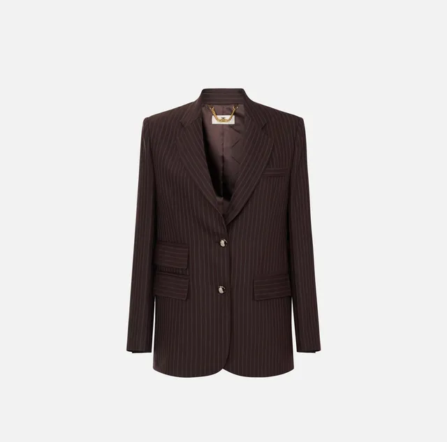 Elisabetta Franchi GI24766E2 Giacca Lana Dark Chocolate