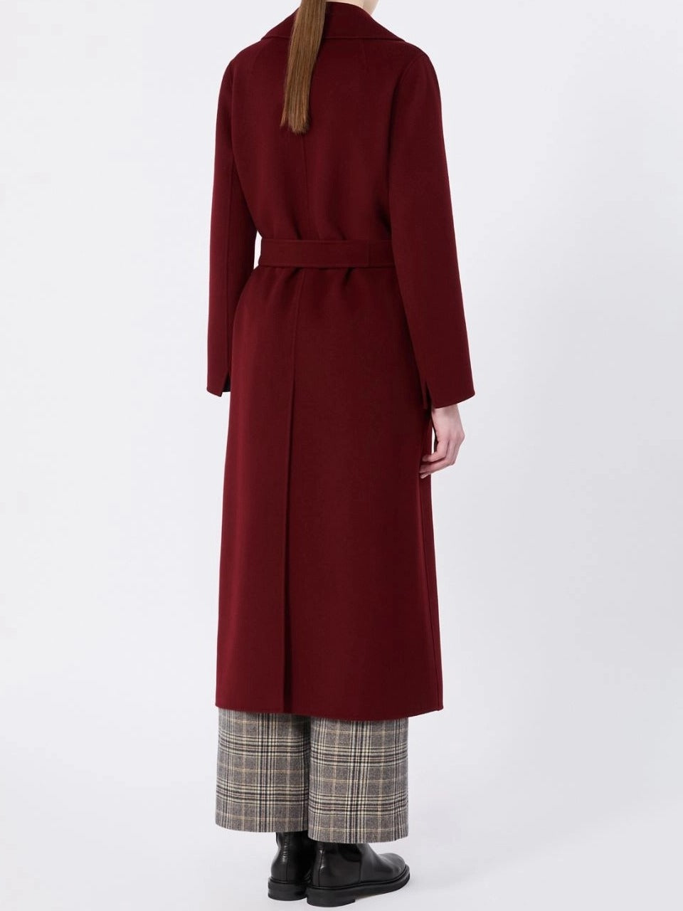 'S Max Mara Poldo 014 cappotto donna bordeaux lana vergine