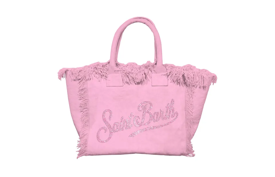 MC2 Saint Barth Colette 00403L borsa canvas Strass rosa