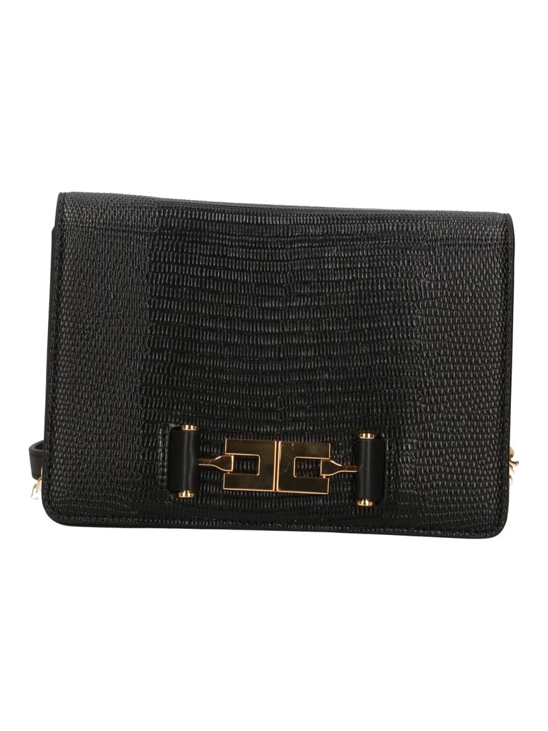 Elisabetta Franchi BS09A66E2 borsa nera tracolla ecopelle