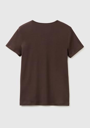 Benetton 3ga8d4029 T-shirt donna marrone XXS scollo V