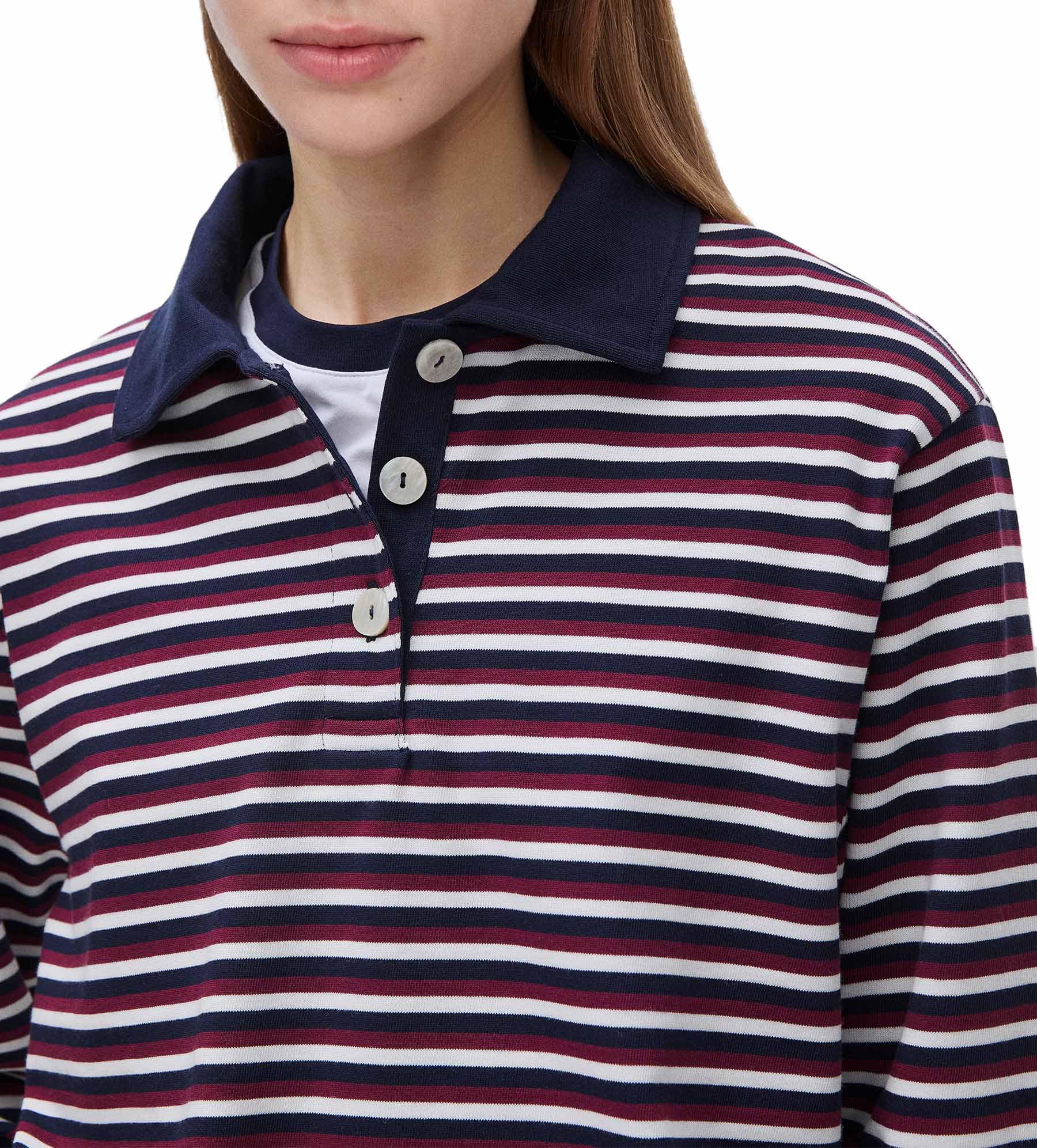 Benetton Polo Donna Riga Tinto Filo Regular