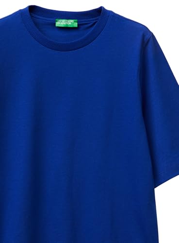 Benetton 3BL0E17G5 T-Shirt Donna Blu XS Boxy