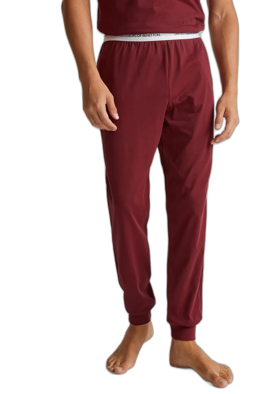 Benetton 30964f00v Pantalone Pigiama Uomo jersey polsino