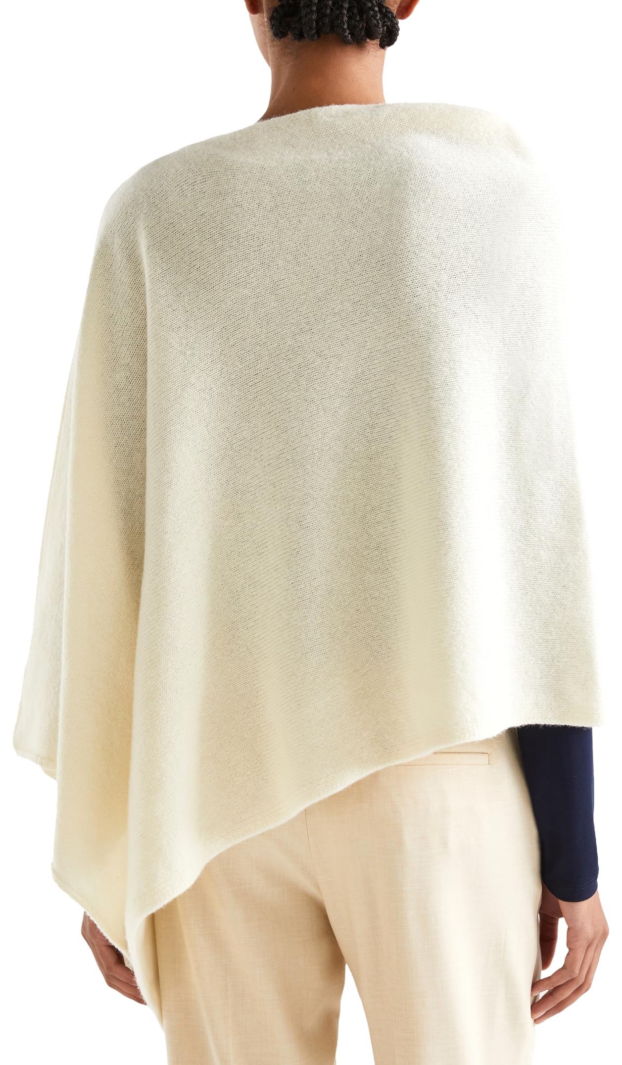 Benetton Mantella Donna 100% Lana Shetland Filato Italiano