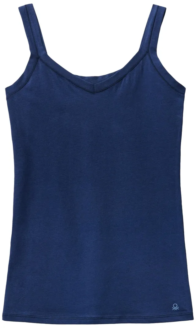 Benetton canottiera donna cotone blu notte 252 canotta basic