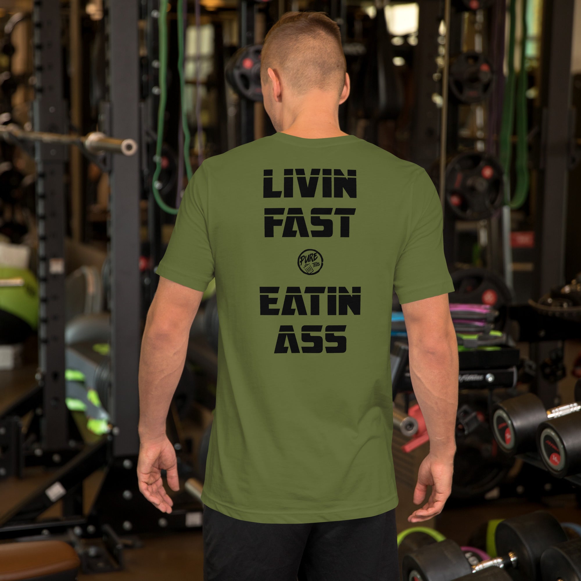Pure Trash Mens T-Shirts Livin Fast Eatin Ass maglietta Berry
