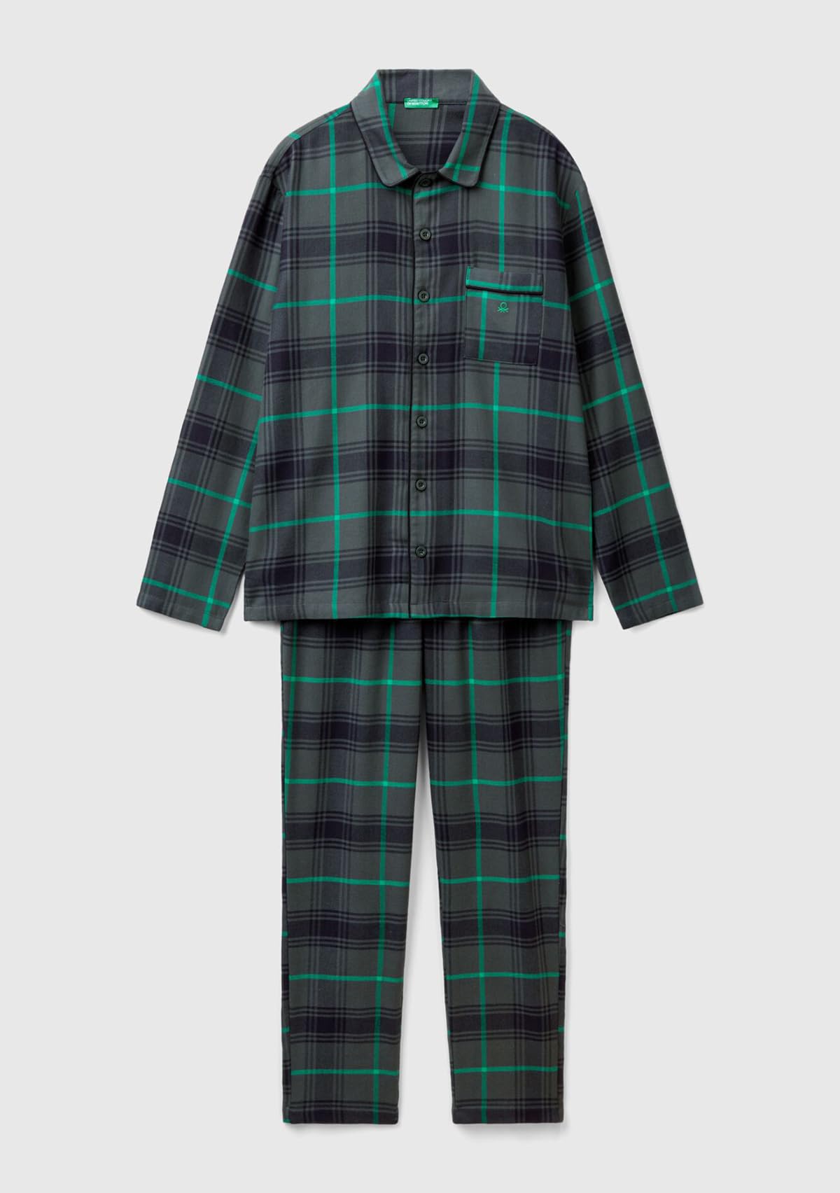 Benetton 43UL4P00A Set Pigiama Uomo S Flanella