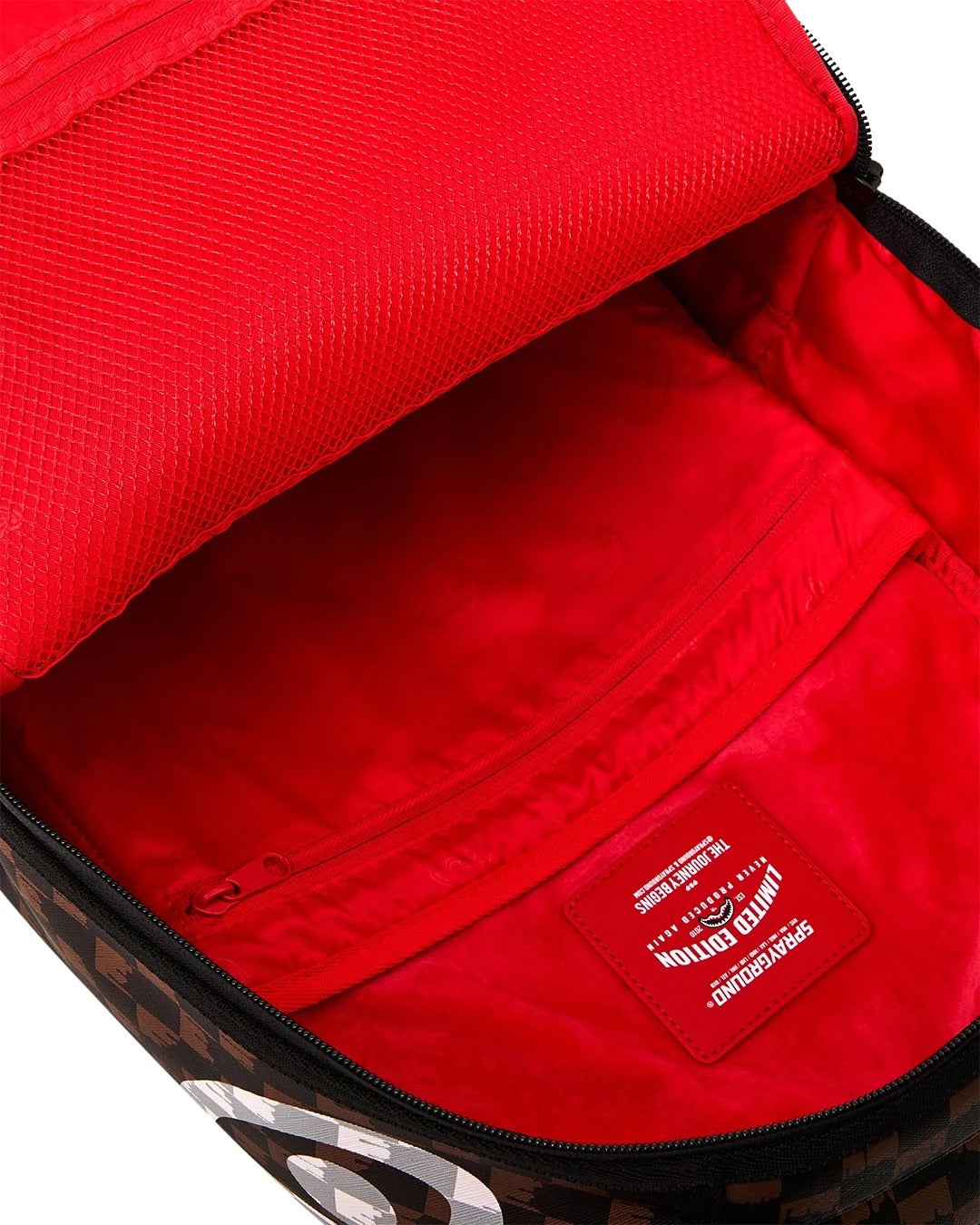 Sprayground Drip Check Shark zaino marrone PVC laptop