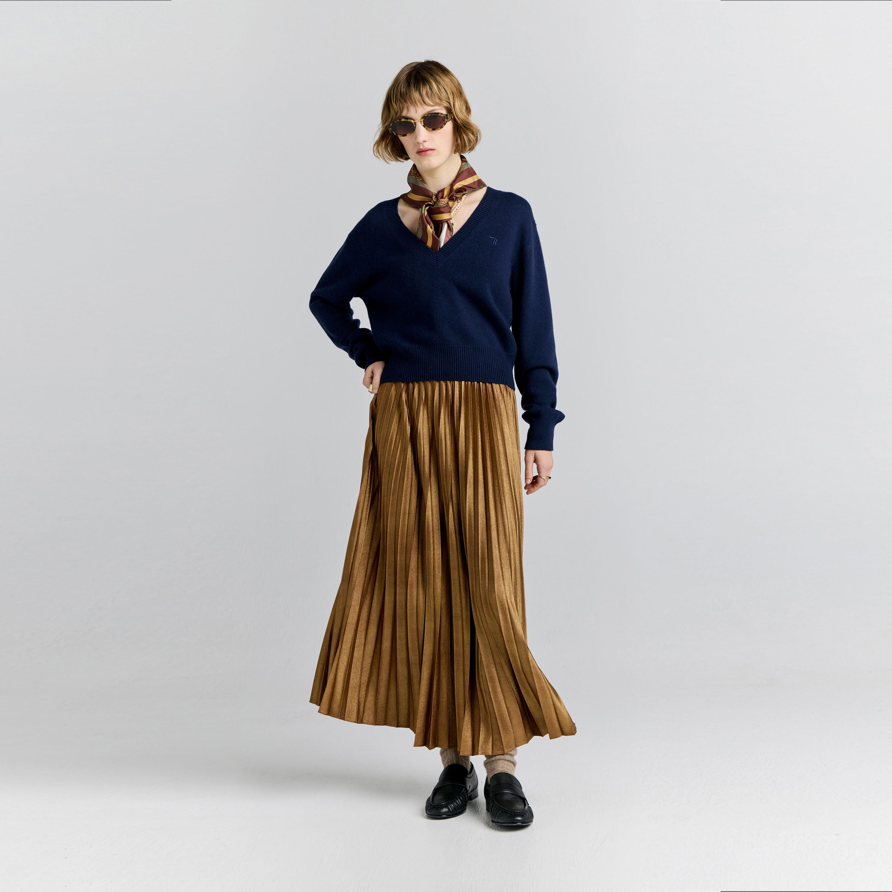 Karen Walker Sunray Gonna plissettata oro antico