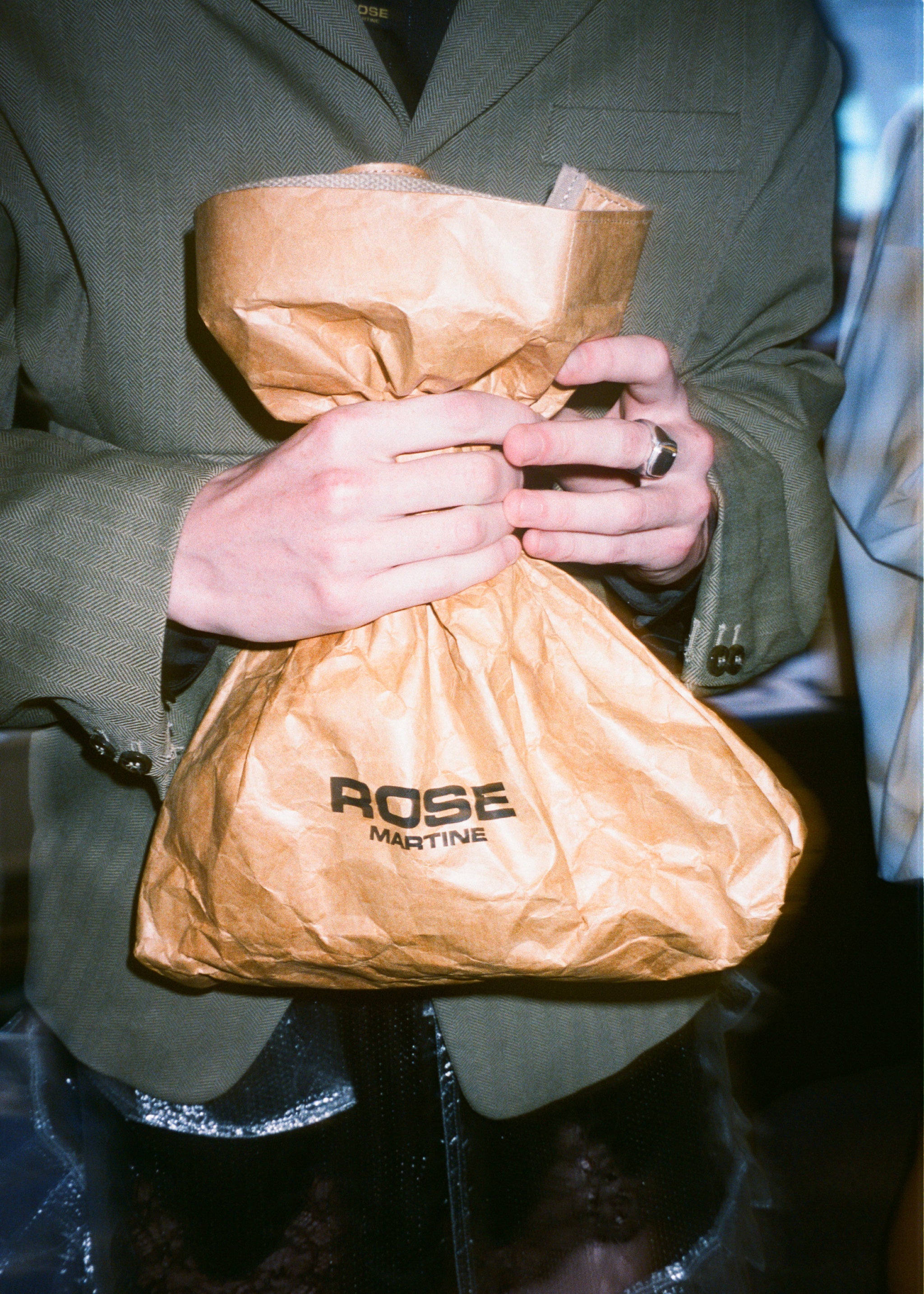 Martine Rose Foldable Small Bag tote beige vinile