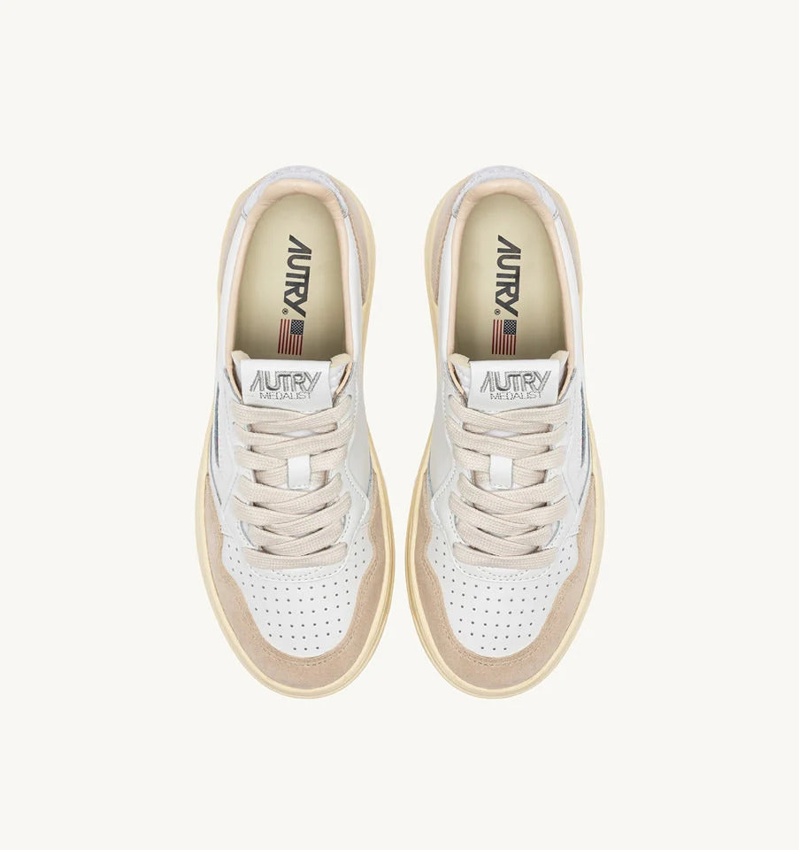 Autry Medalist Low AULW-LS74 sneakers donna bianco beige pelle