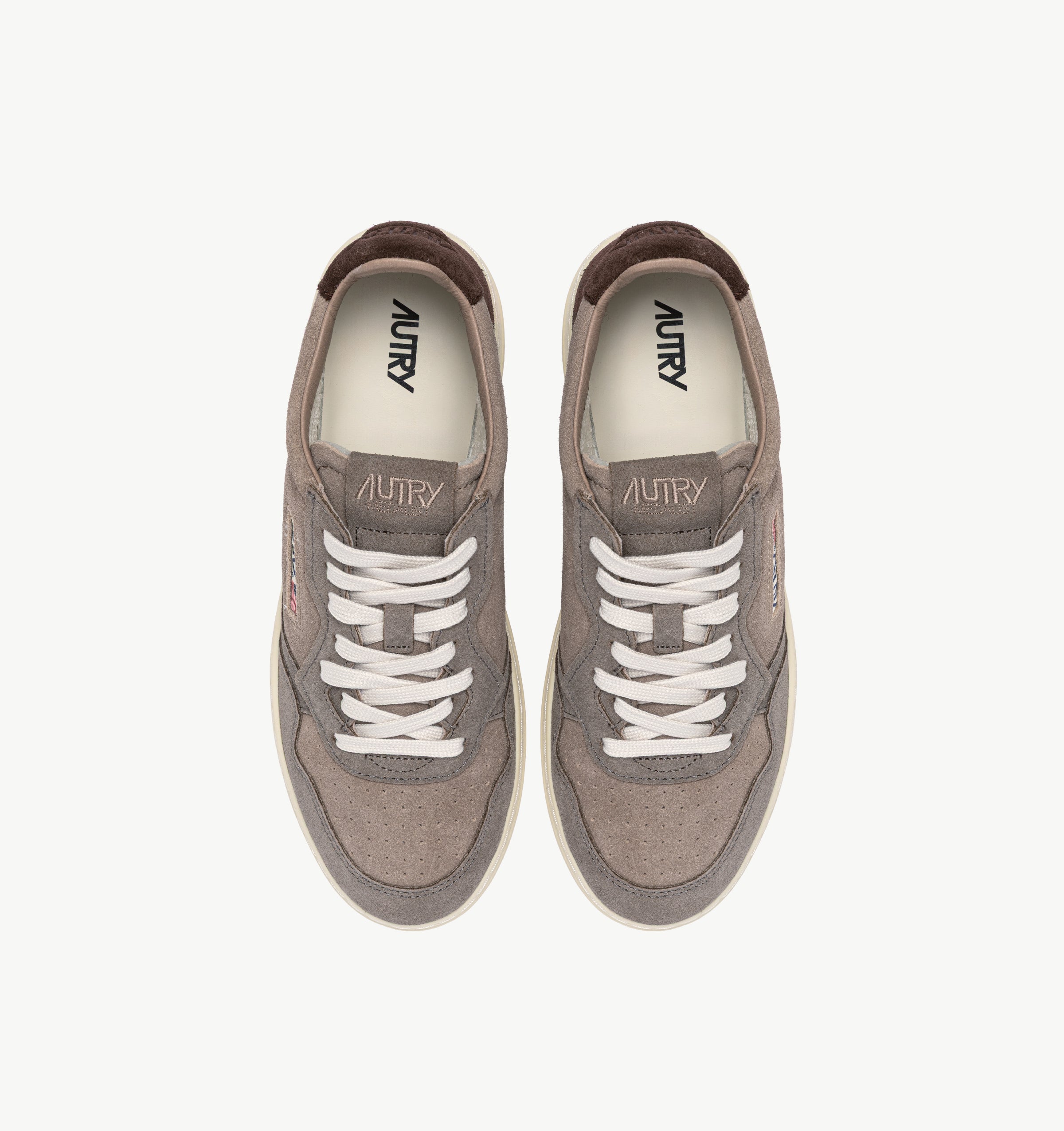 Autry Medalist Low sneaker uomo taupe gray cotto pelle