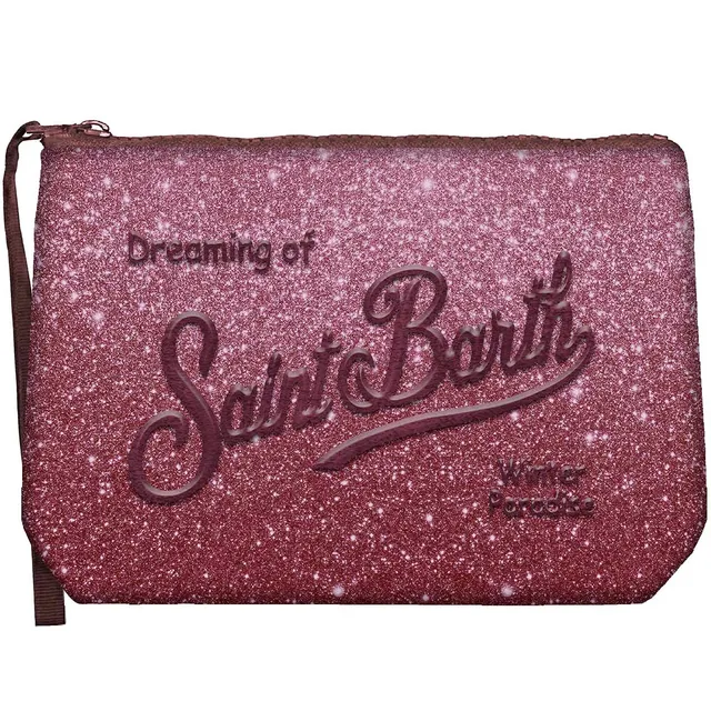 MC2 Saint Barth Aline Lurex Pochette Bordeaux 20cm