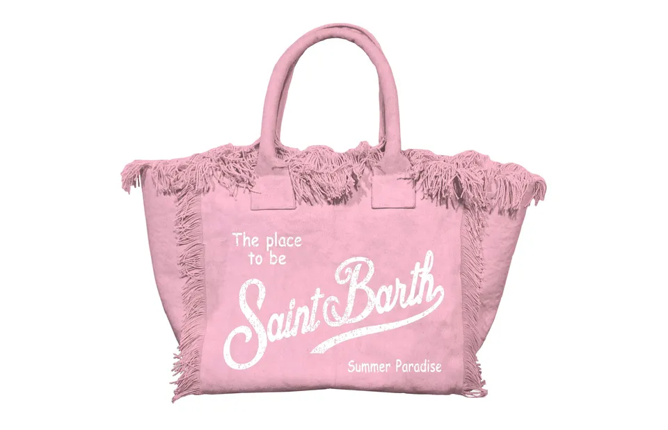 MC2 Saint Barth Vanity Mini Borsa Rosa Canvas Frange