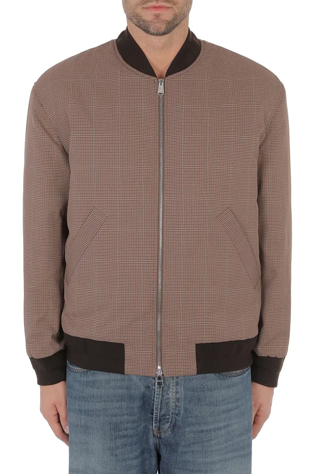 Dondup JU044 QF0209U737 Giacca Bomber Pied de Poule Marrone