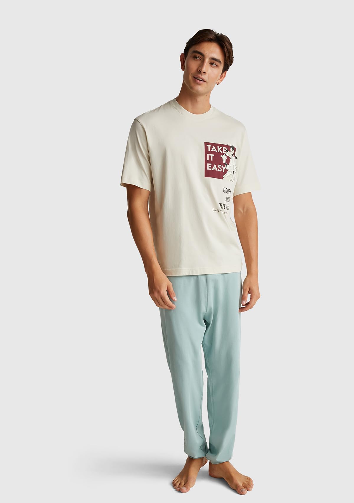 Benetton 30964m024 T-Shirt Pigiama Uomo M Disney Cotone