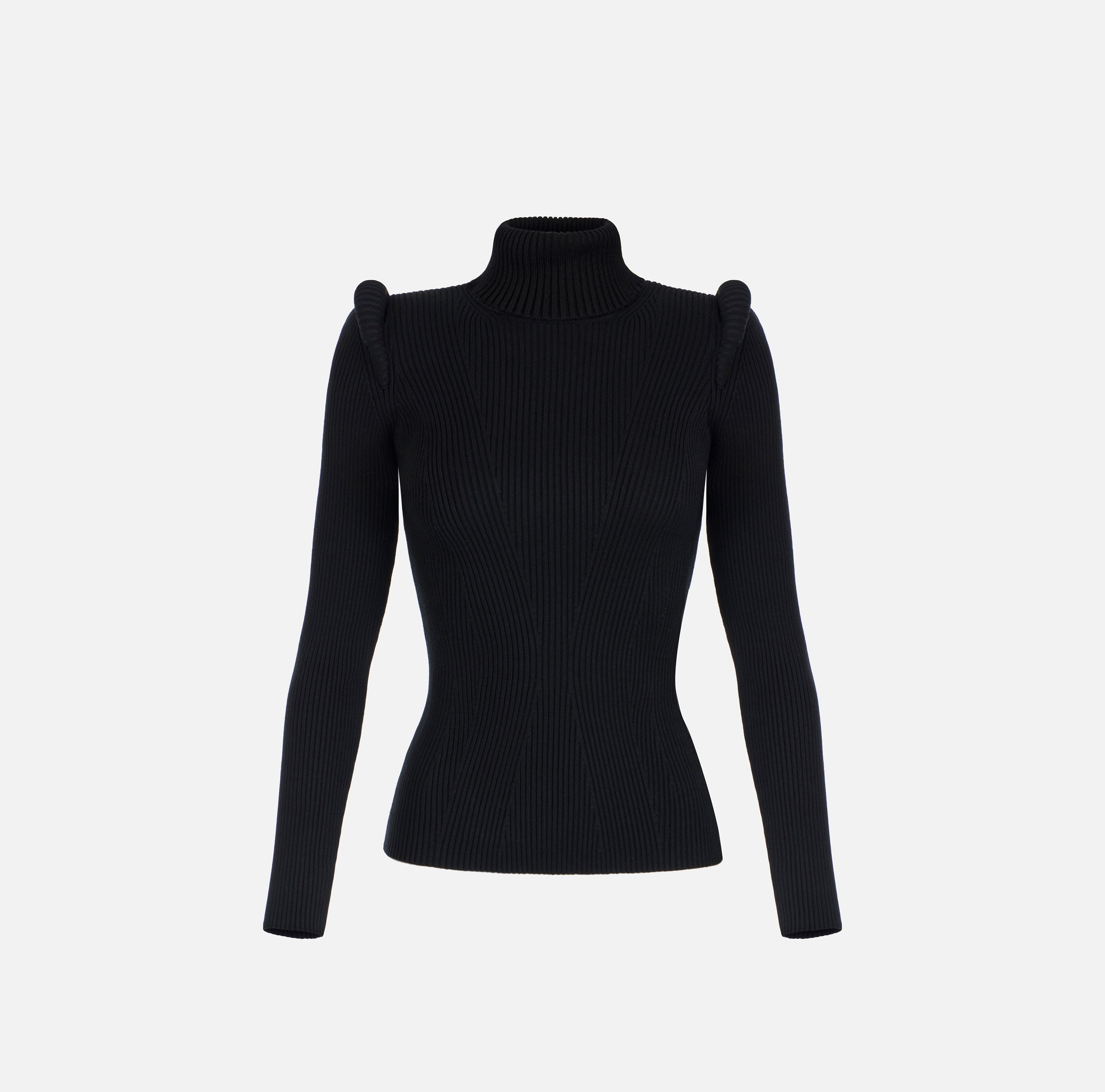 Elisabetta Franchi MK06S66E2 Maglia Dolcevita Nero Costine