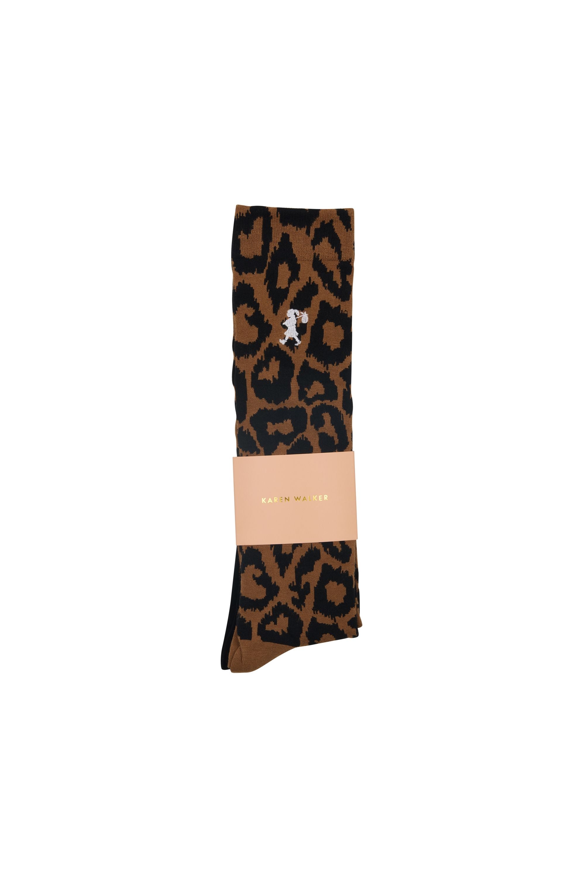 Karen Walker Leopard calze al ginocchio 2 pack bamboo