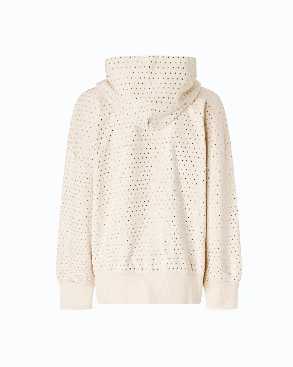 Pinko Lugano 107195 Felpa Beige Cotone Strass