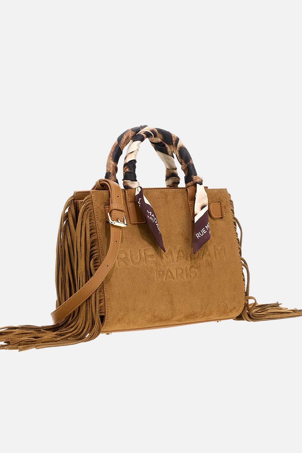 Rue Madam Canyon 1586 Mini Tote Ecosuede Frange Cognac