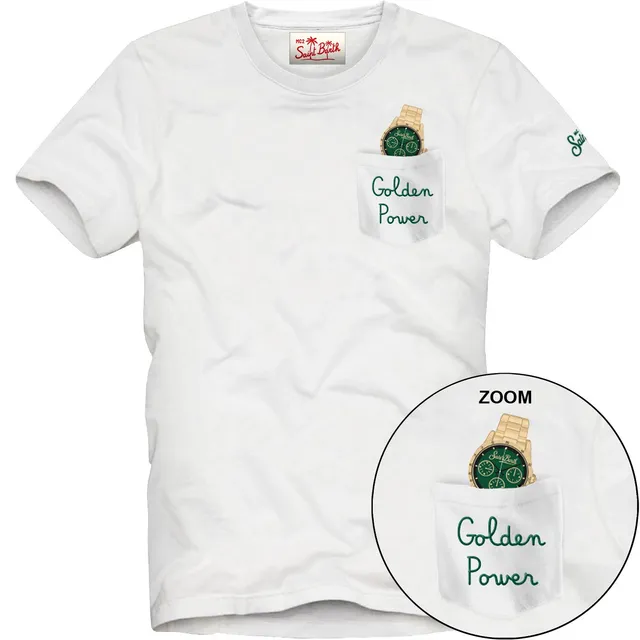 MC2 Saint Barth Austin T-Shirt Uomo Bianco Golden Power