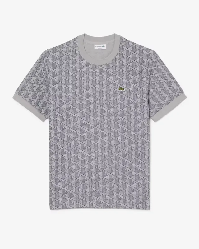 Lacoste TH1197 T-shirt Jacquard Grigia Taglia 3