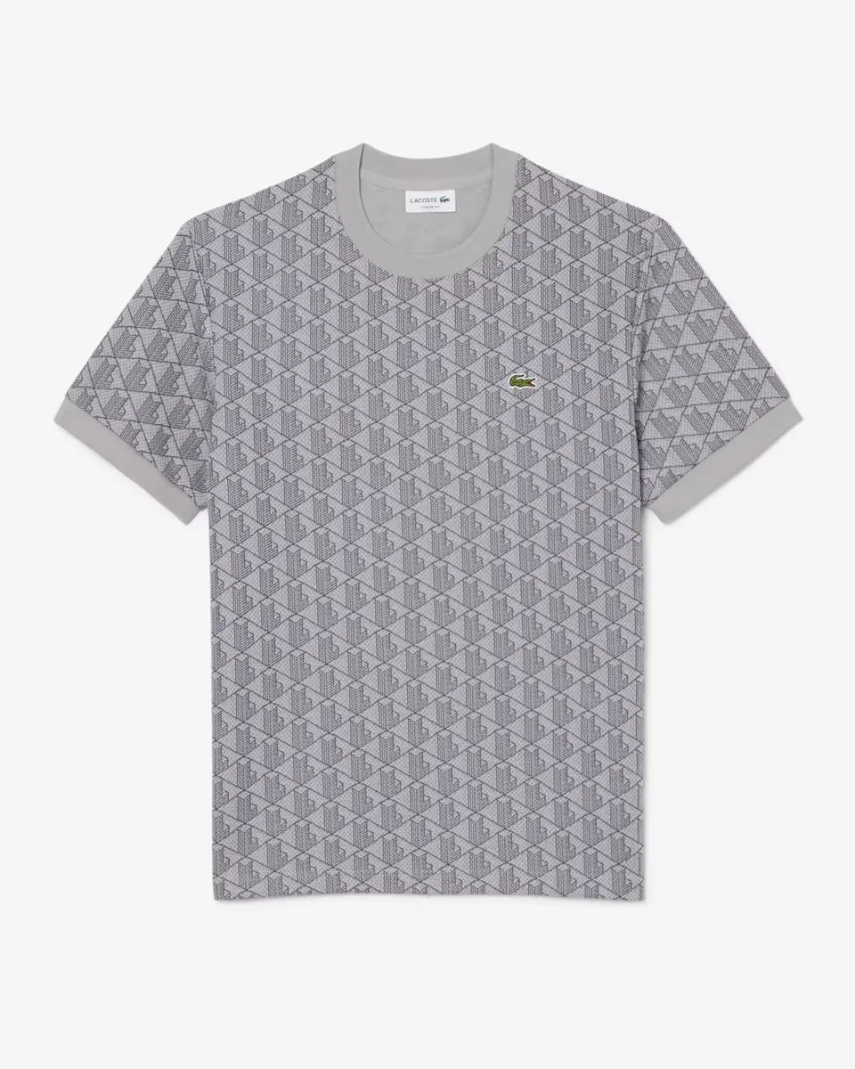 Lacoste TH1197 T-shirt Jacquard Grigia Taglia 3