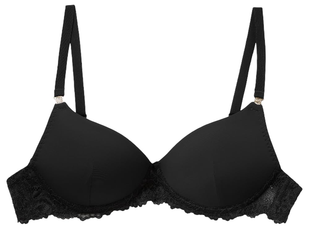 Benetton 3LEG1R027 Reggiseno Donna Nero Imbottito