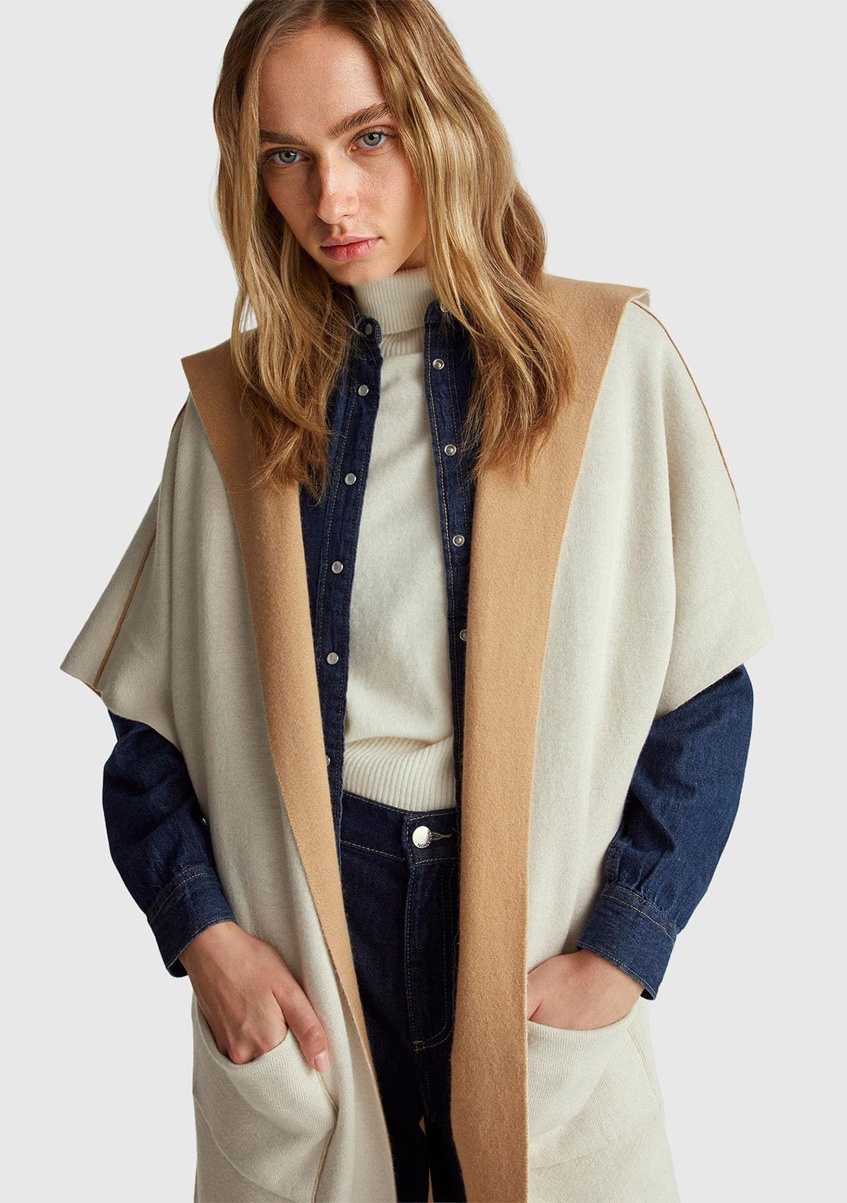 Benetton Gilet Unisex con Cappuccio Taglia M Reversibile