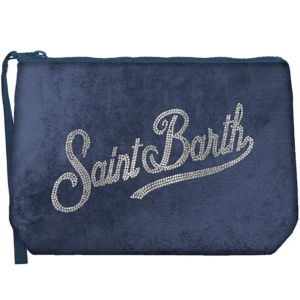 MC2 Saint Barth Aline Velvet 00318M Pochette Velluto Blu Navy
