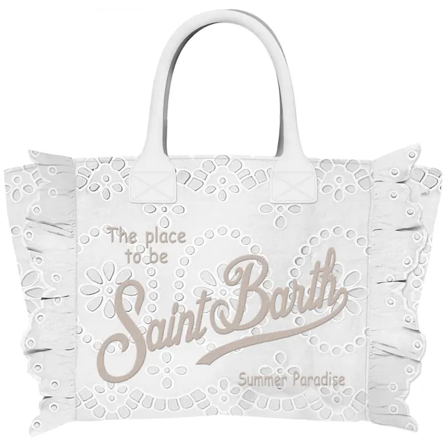 MC2 Saint Barth Vanity Volant N borsa donna bianca sangallo