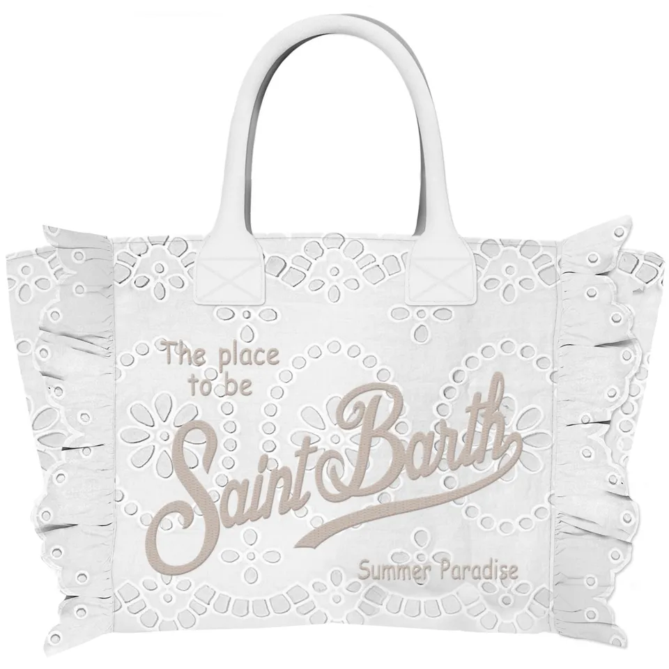 MC2 Saint Barth Vanity Volant N borsa donna bianca sangallo