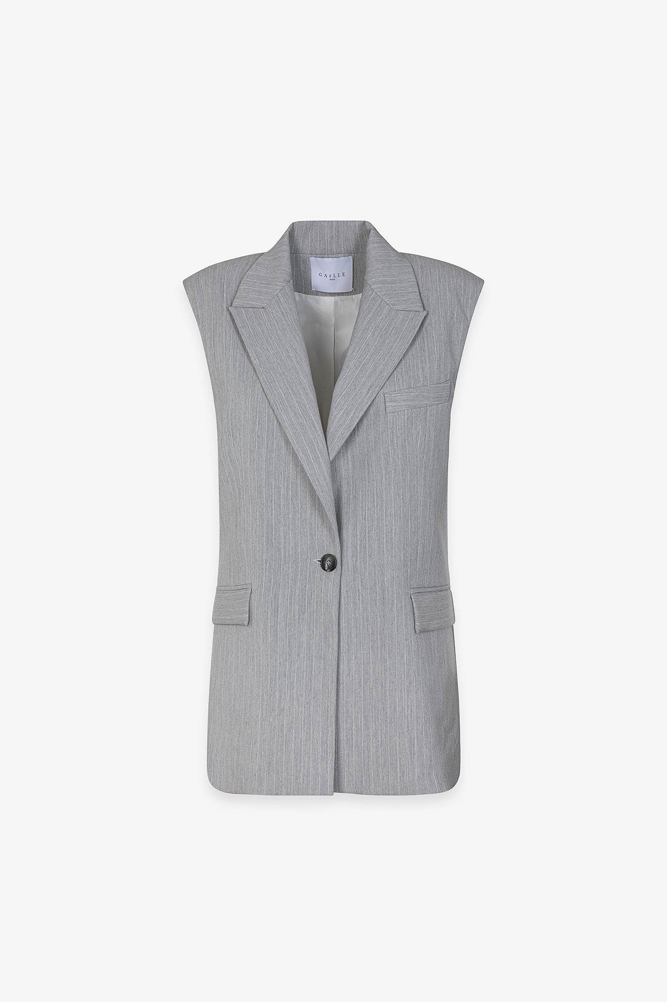 GAELLE PARIS GAABW09810 Gilet Donna Grigio Gessato Monopetto