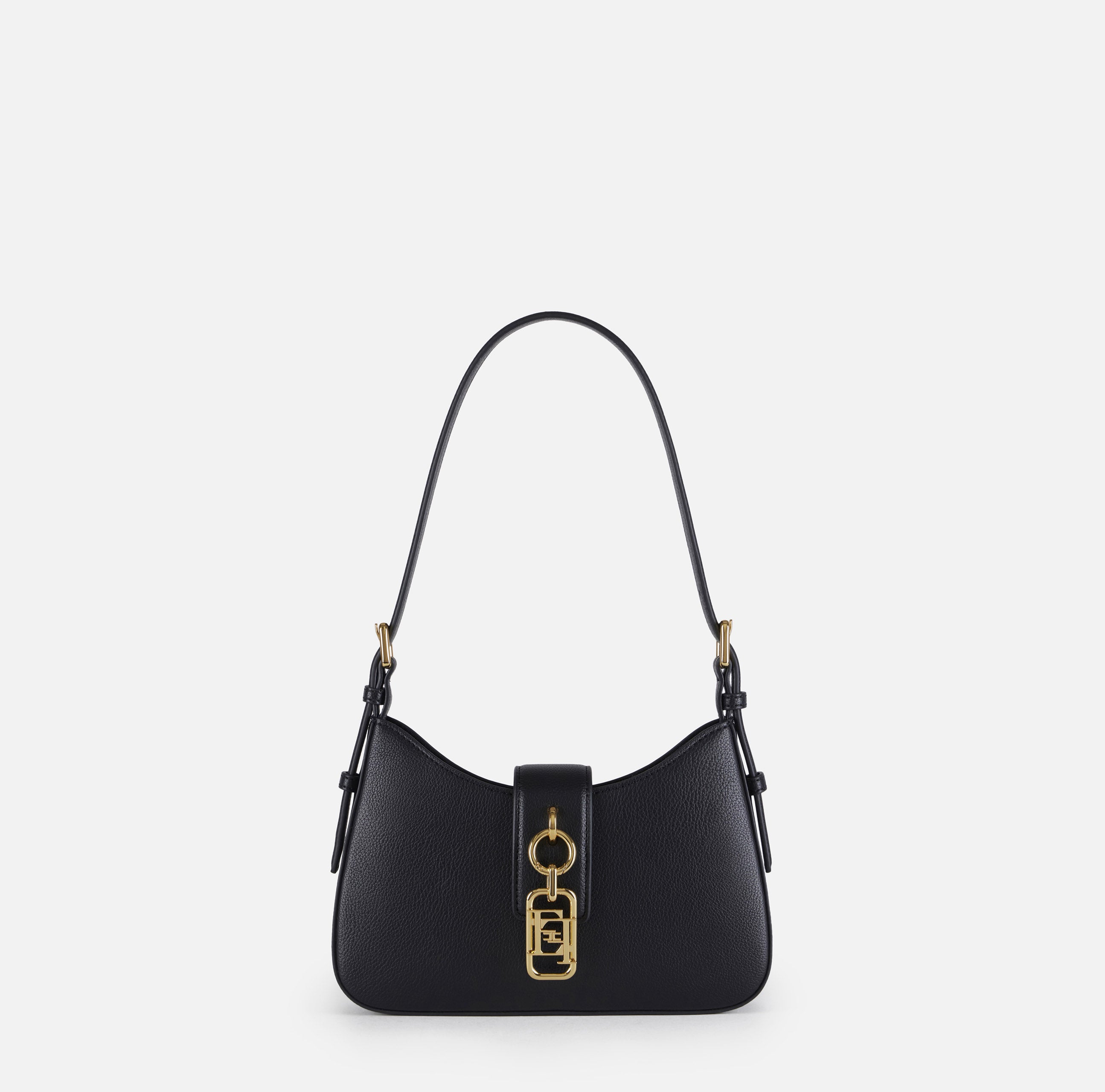 Elisabetta Franchi BS24A62E Hobo Charm borsa nera ecopelle