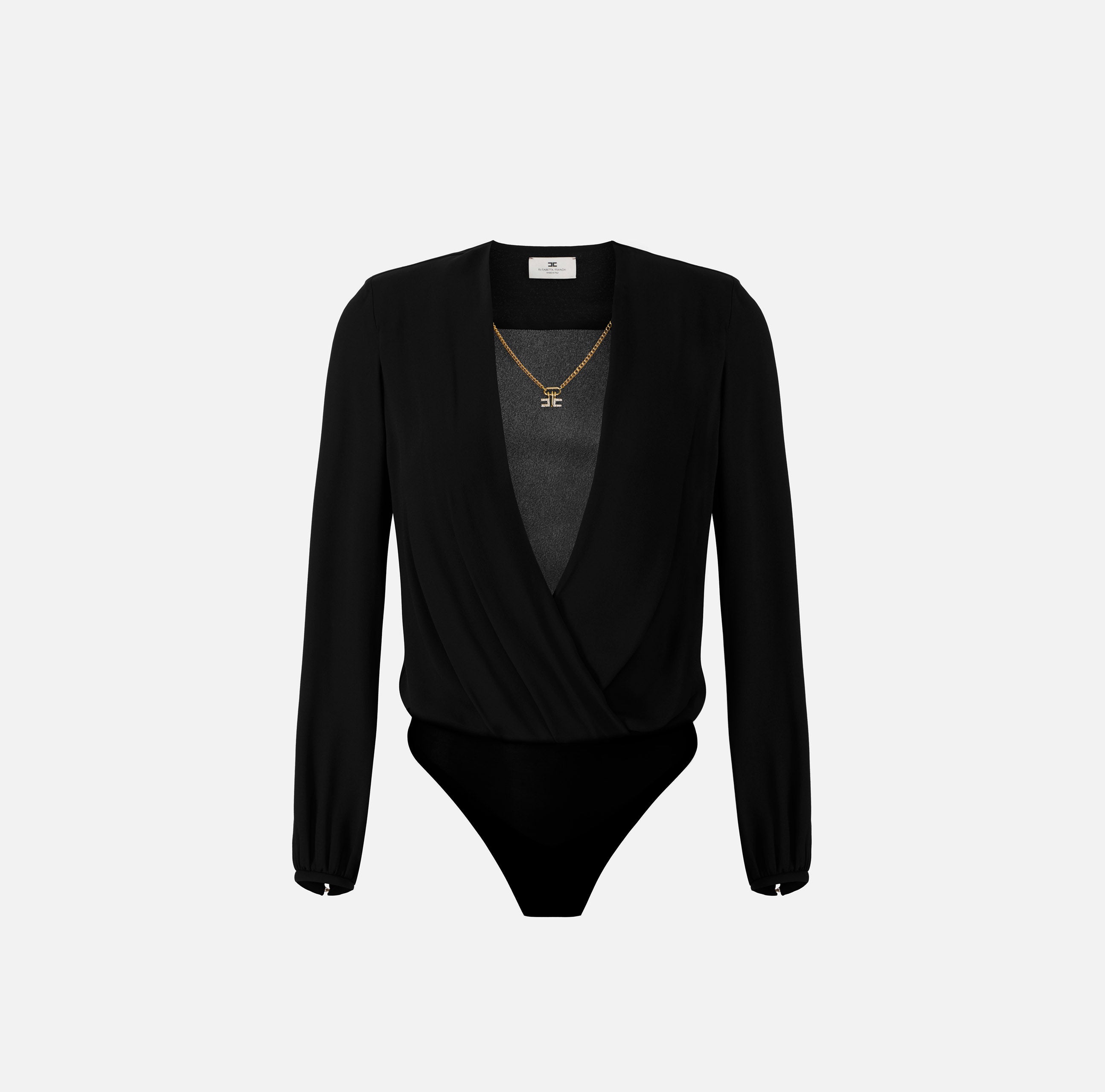 Elisabetta Franchi CB00762E2 body Nero georgette viscosa