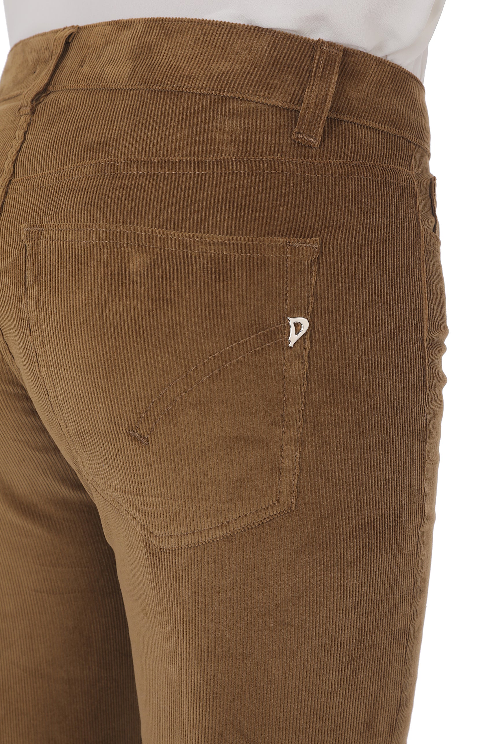 Dondup Karen DP858 pantalone donna cammello skinny velluto
