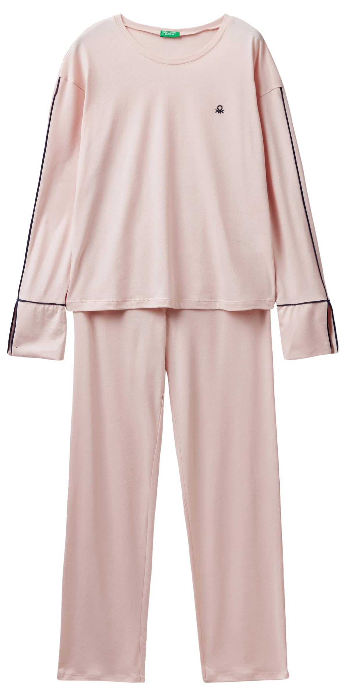 Benetton Pigiama Donna Cotone Blu Notte Set