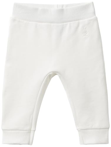 Benetton Pantaloni Felpa Bimbi 50 Bianco Ricamo Coniglietto
