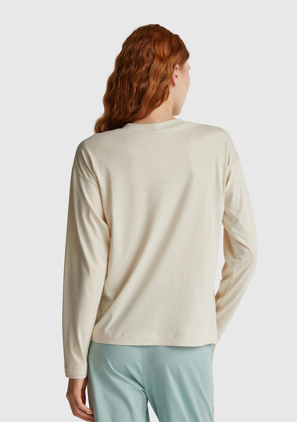 Benetton Maglia Pigiama Donna Cotone Beige Taglia M