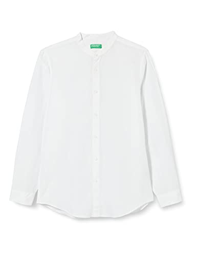 Benetton Camicia uomo slim collo coreana manica lunga