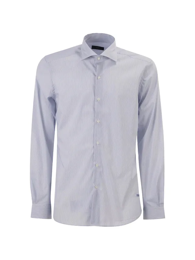 Fay NCMA152259SZB Camicia Jersey Righe Blu Bianco